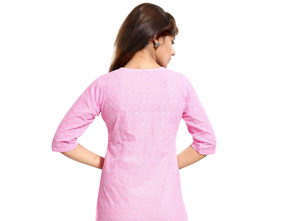 QUEEN SHIELD Women's  Formal & Casual Cotton Chikan-Kari Kurta (4444.)