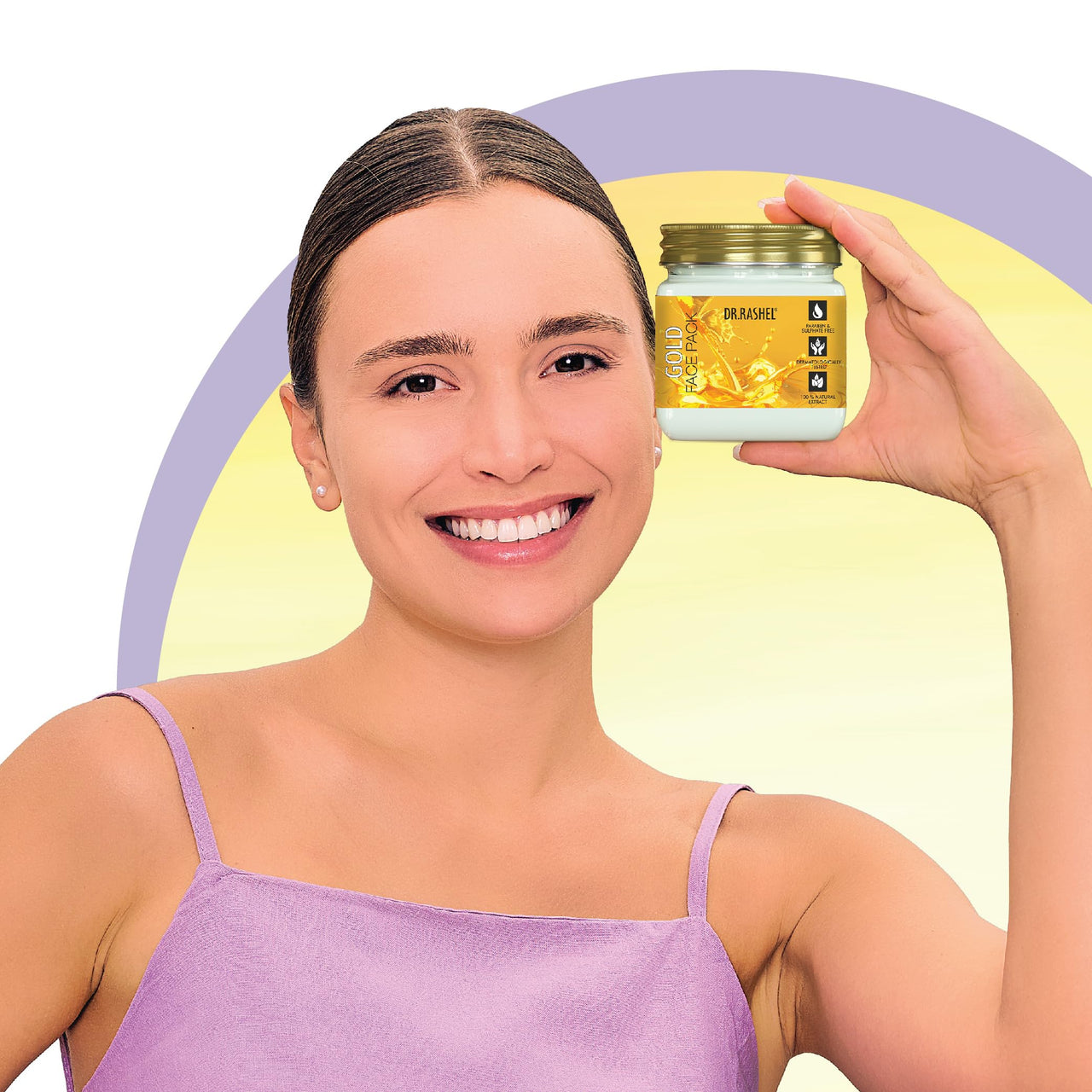 DR.RASHEL Gold Face Pack for Glowing Skin, Oil Control, Acne, Pimples, Detan, Blemishes, Pigmentation & Brightening, Face Cleansing For Face & Body (380 Ml)