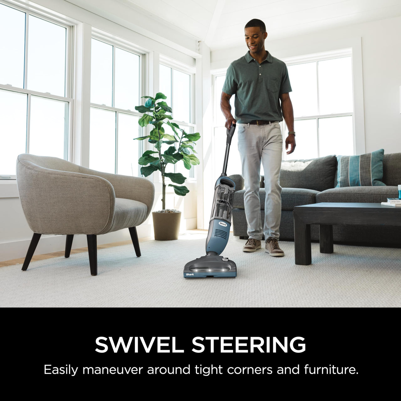 Shark SV1106 Navigator Freestyle Upright Bagless Cordless Stick Vacuum for Carpet, Hard Floor and Pet with XL Dust Cup and 2-Speed Brushroll, White/Grey