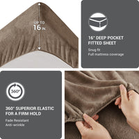 Sleep Philosophy True North Fleece Sheet Set Full, Solid Color, Warm & Plush Sheets Soft Fleece Bedding Full Size Sheets, Fitted Pocket Fits Up to 16