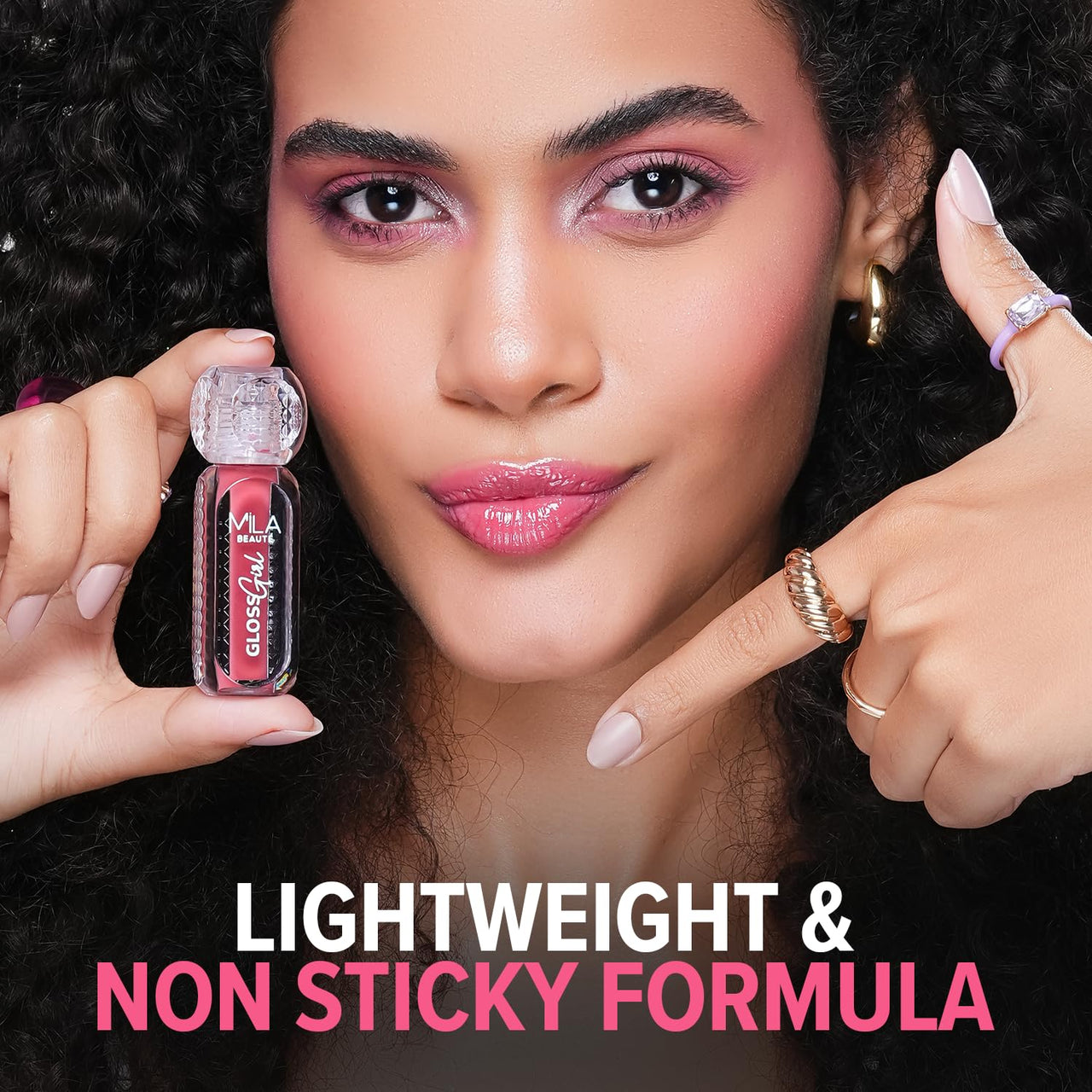 Mila Beauté Gloss Girl Lip Gloss | Enriched With Mango Seed Butter & Hyaluronic Acid | Light Weight & Non-Sticky Formula | Gives Fuller-Lip Effect & Extra Hydration | High Shine Finish-(Naked, 2.8 ml)