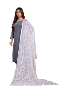 Akshar Llc Miss India Women's  Chiffon Dupatta With Goodembroidery Work