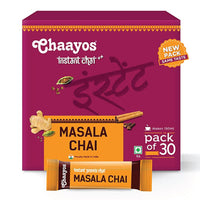 Chaayos Masala Instant Tea Premix Sachets - Regular Sugar (30 Sachets) 30 x 22g (660g) | Instant Masala Chai | Ready Mix Masala Tea Premix