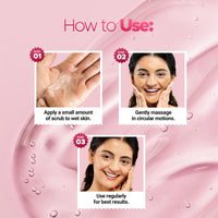 Hilary Rhoda Face & Body Cleansing Scrub Gel | Dead Skin Removing Cleansing Scrub Gel | Gently Exfoliates Skin Cells | Removes Dirt & Oil | 100ml (Strawberry -Shade 04)