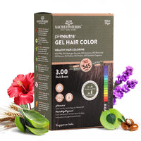 SACRED HERBS Ammonia & PPD Free Natural Organic Gel Hair Color for Men & Women | pH Neutral | Long Lasting Color with 100% Grey Coverage 160ml+20gm (DARK BROWN, 180 ML)