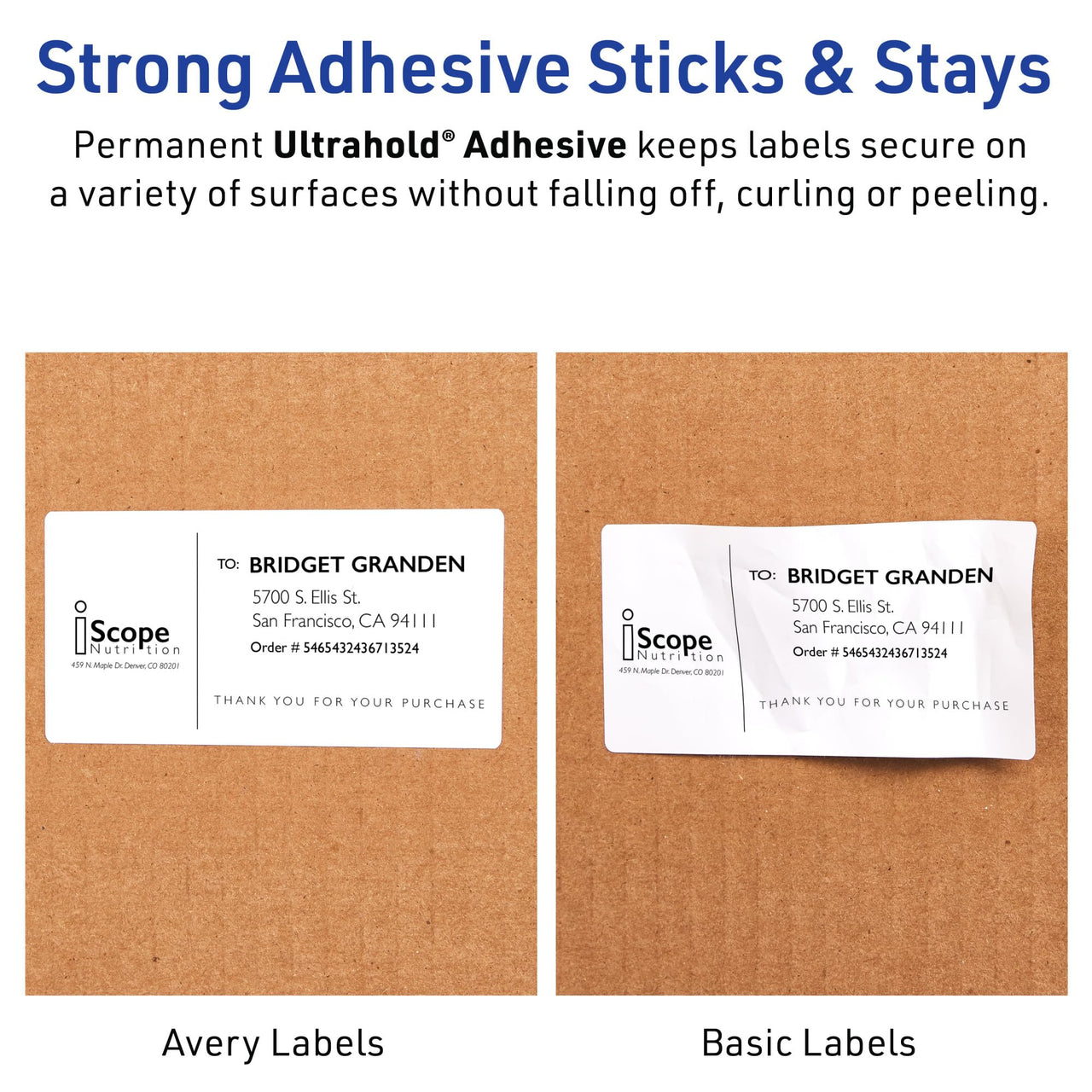 Avery Waterproof Printable Shipping Labels with Sure Feed, 5.5" x 8.5", White, 100 Blank Mailing Labels (5526) 100 labels