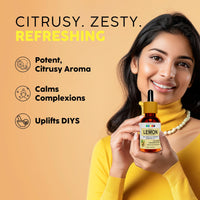 Organix Mantra Lemon Oil | Improves Skin Radiance, Boost Hair Luster | Revitalizing Care for Face, Scalp & Skin | 15ML