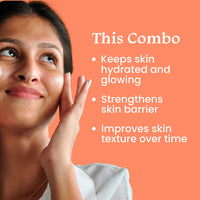 Foxtale Hydraglow Trio Skin Care Kit | Cleanser Face Wash 100ml + Ceramide Moisturizer 50ml + Vitamin C Face Serum 30ml