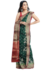 Shravanya Women's  Banarasi Silk Saree with Designer Embroidery and Stone Work with Jacquard Pallu, Border and Plain Unstitched Blouse Piece