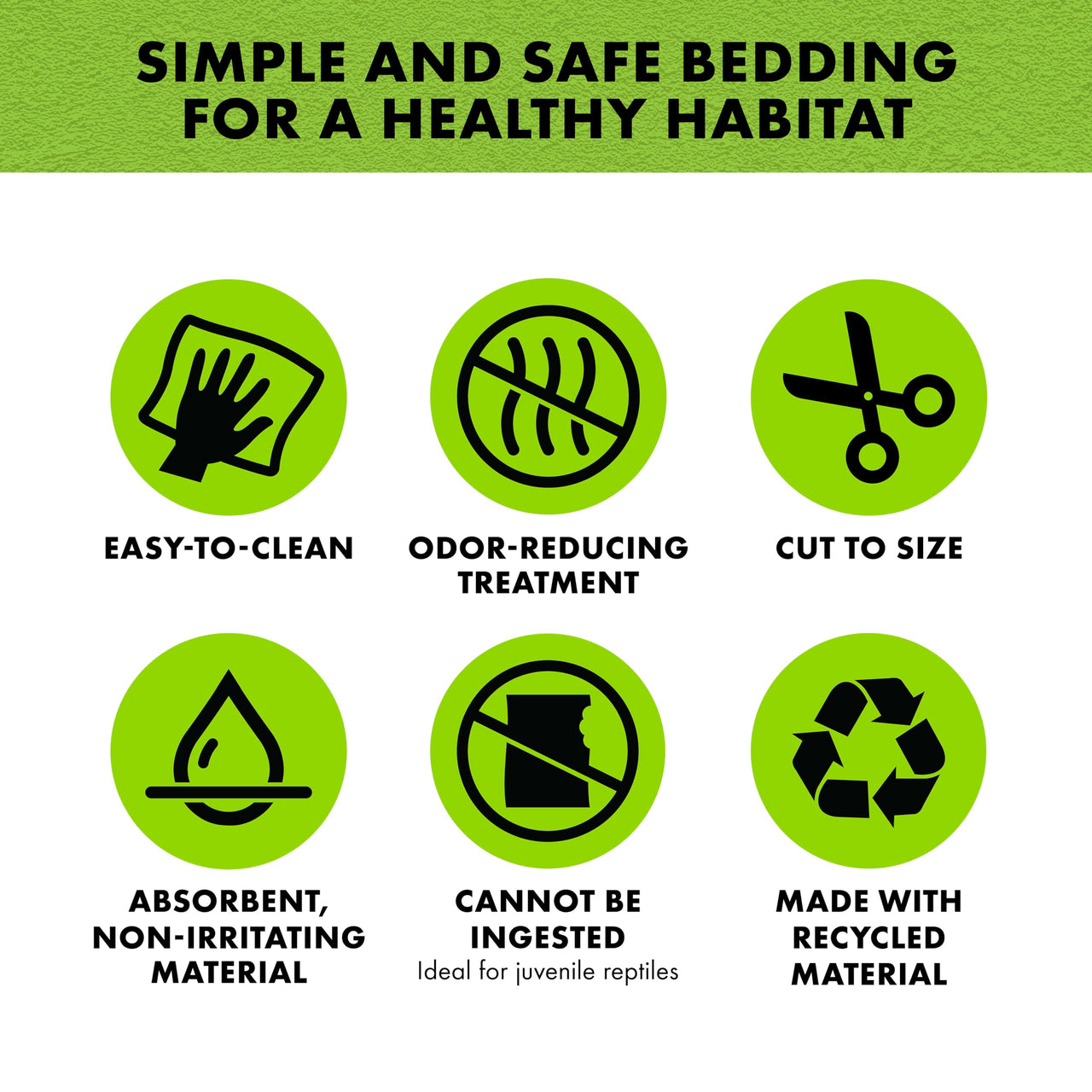 Zilla Reptile Terrarium Floor Liners Green 30BR/40BR/50/65 Gallon, 17.25" x 35.25" 17.25" x 35.25"