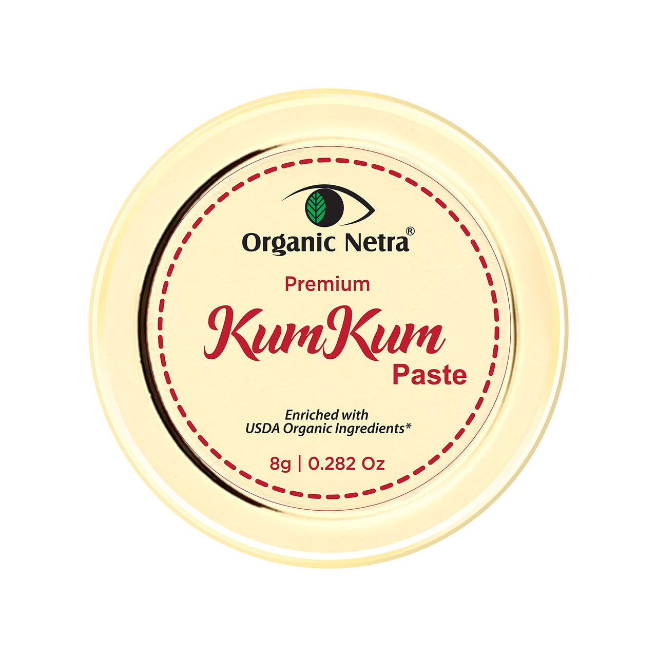 Organic Netra Sindoor/Kumkum Paste | Waterproof Long lasting, Smudge Proof Sindoor | Pure and Natural Deep Red Colour, Long lasting | Enriched with Natural and Organic Ingredients -8gm