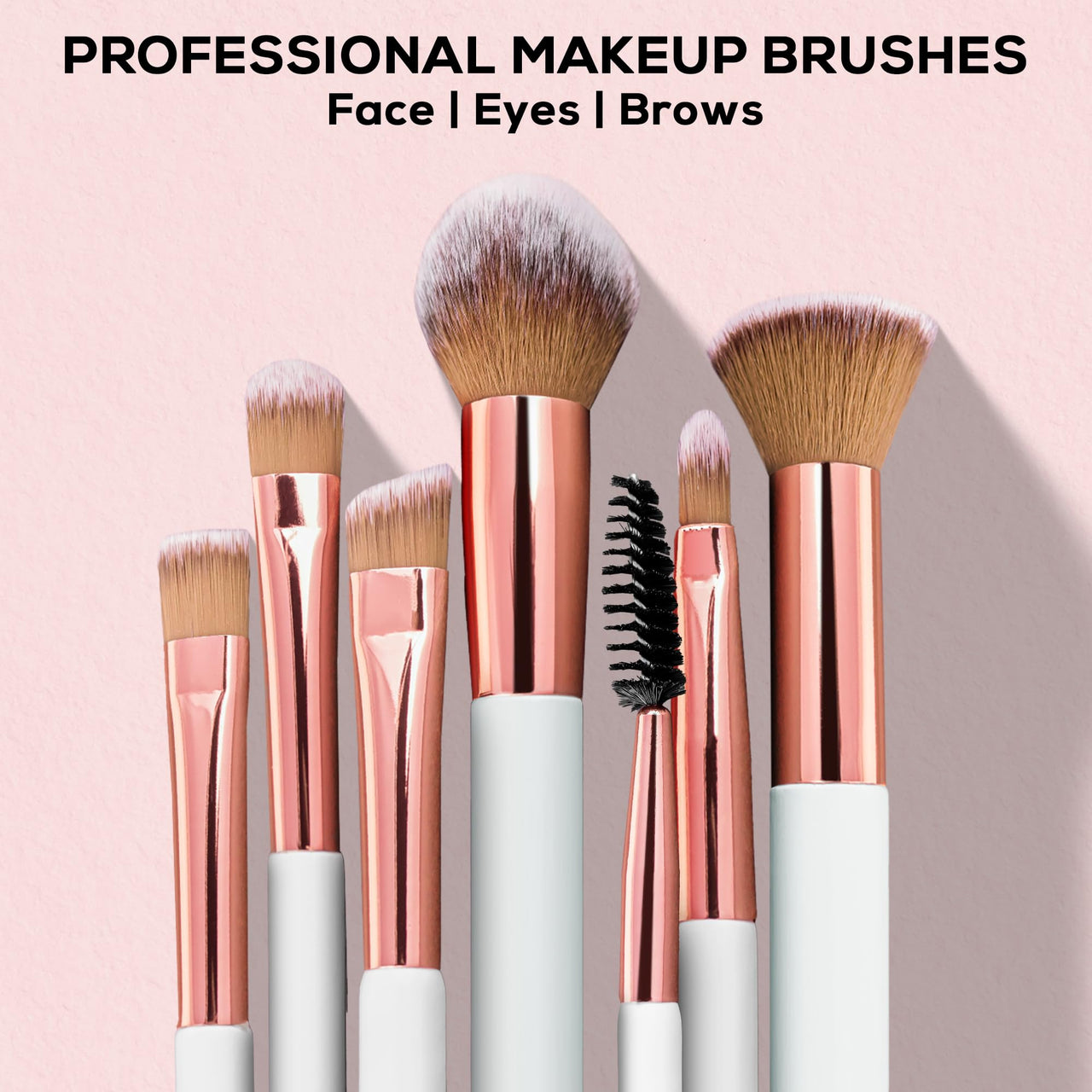 RENEE All In 1 Professional Makeup Brush Set of 6, Premium Easy To Hold & Precise Application For Face, Eyes & Brows | Cruelty Free & Uniquely Designed Super Soft Bristles For Unparalleled Precision