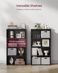 VASAGLE Bookshelf, 23.6 Inches Wide, 4-Tier Open Bookcase with Adjustable Storage Shelves, Floor Standing Unit, Cloud White ULBC164T14 1 Pack 4 Tiers (23.6