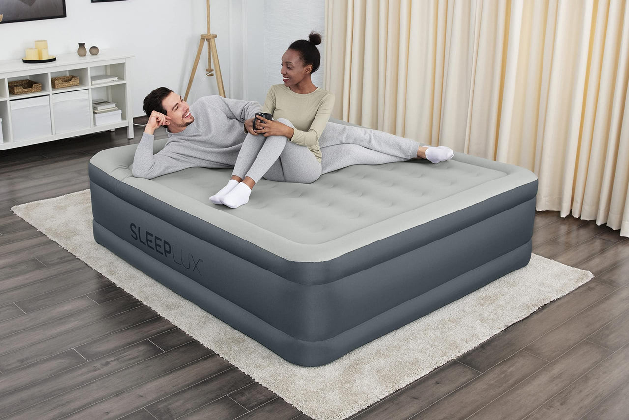 SleepLux Durable Inflatable Air Mattress with Built-in Pump, Pillow and USB Charger King 22"
