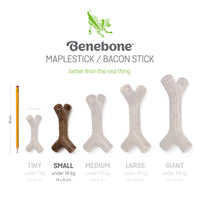 Benebone Maplestick Durable Dog Chew Toy for Aggressive Chewers, Real Maplewood, Made in USA, Small REAL Maple Wood