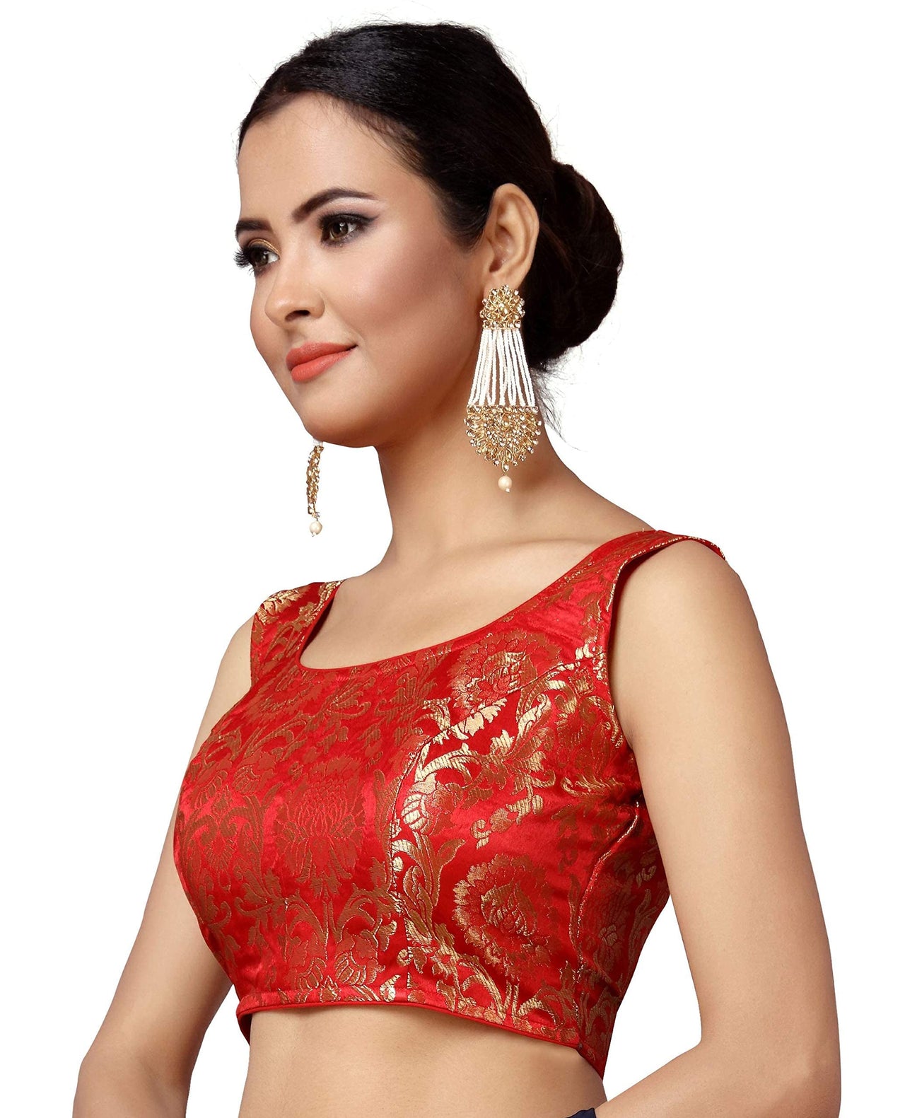 X3 Women's  Brocade Stitched Saree Blouse