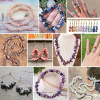 456 PCs Natural Chip Stone Beads, 5-8mm Irregular Multicolor Gemstones Loose Crystal Healing Smoky Quartz Rocks with Hole for Jewelry Making DIY Crafts