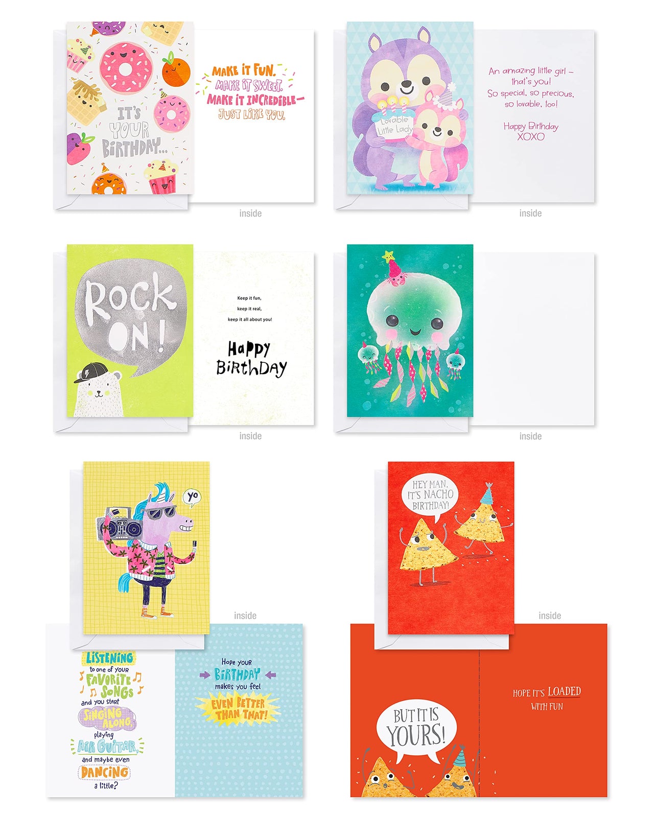 American Greetings Deluxe Kids Birthday Card Assortment, Bright and Cheerful Designs (40-Count)