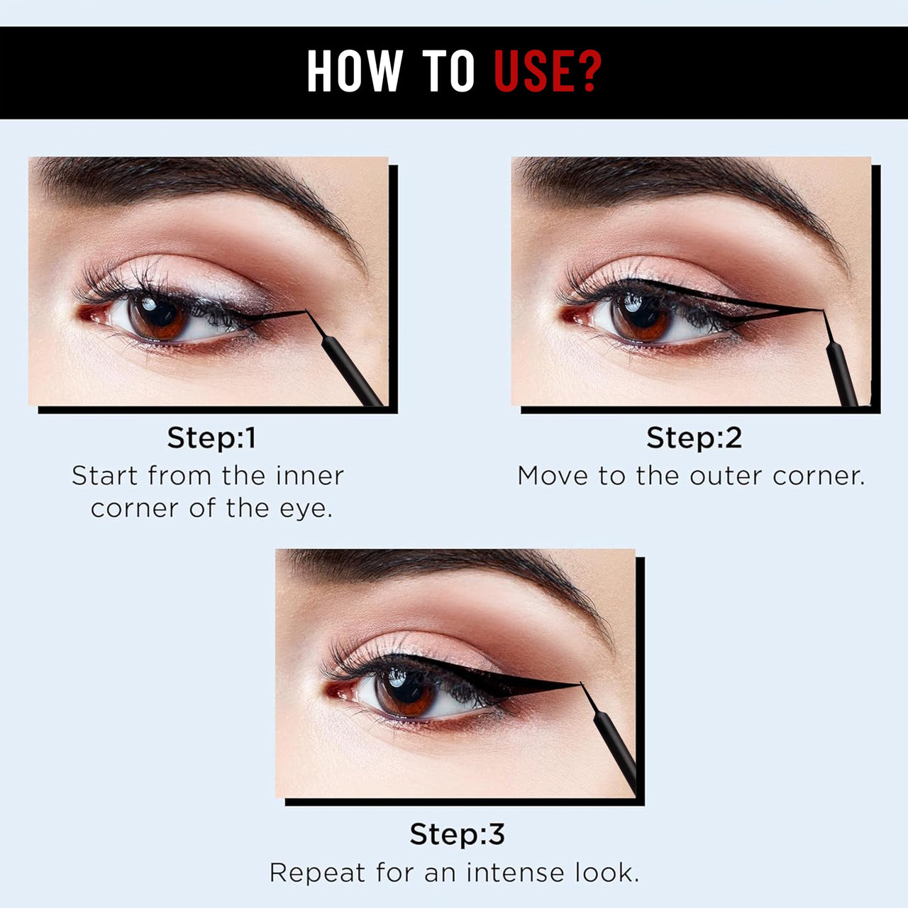 Seven Seas Intense Black Water & Smudge Proof HD Flow Eyeliner (Black.3g)