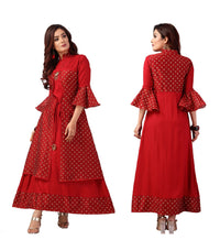 madhuram textiles Women's  Rayon Anarkali Kurta