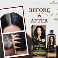 Kokila NO PPD Shampoo Hair Colour | Natural Extracts | Colours Hair in 10 Minutes | Ammonia Free, Paraben Free - 10 Pair Free Gloves - Black 400ml for Unisex