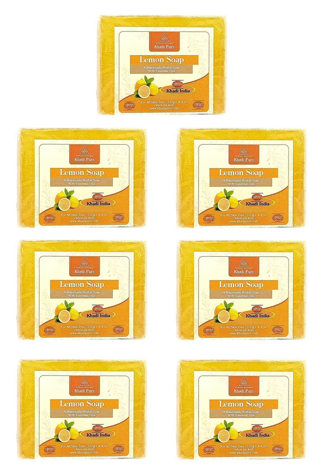 Khadi Pure Herbal Lemon Soap, 125 G (Pack Of 7)
