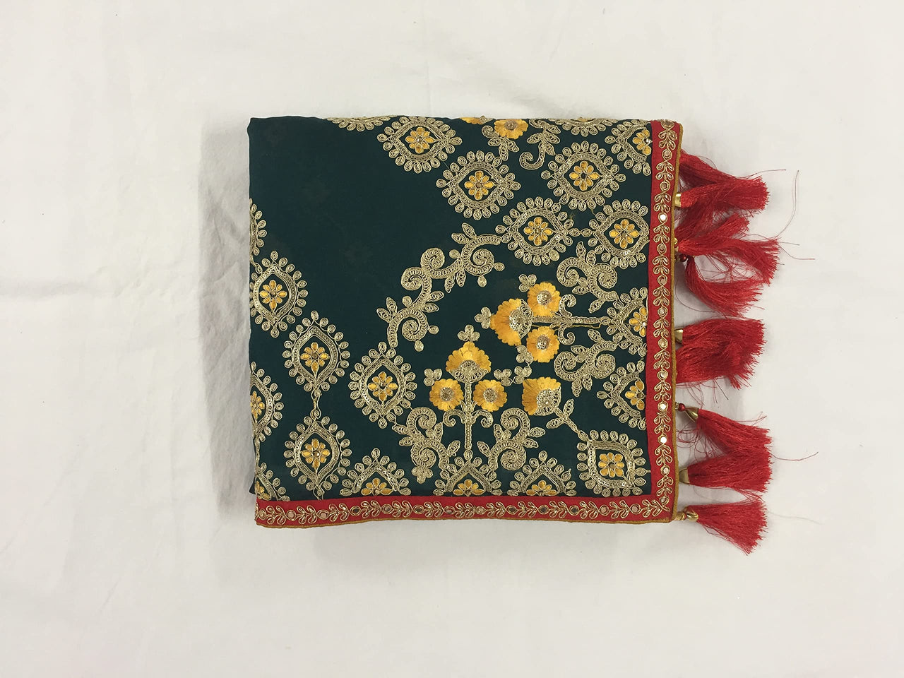 Nivah Fashion Women's  Satin Embroidery Saree with Heavy Work Blouse Piece