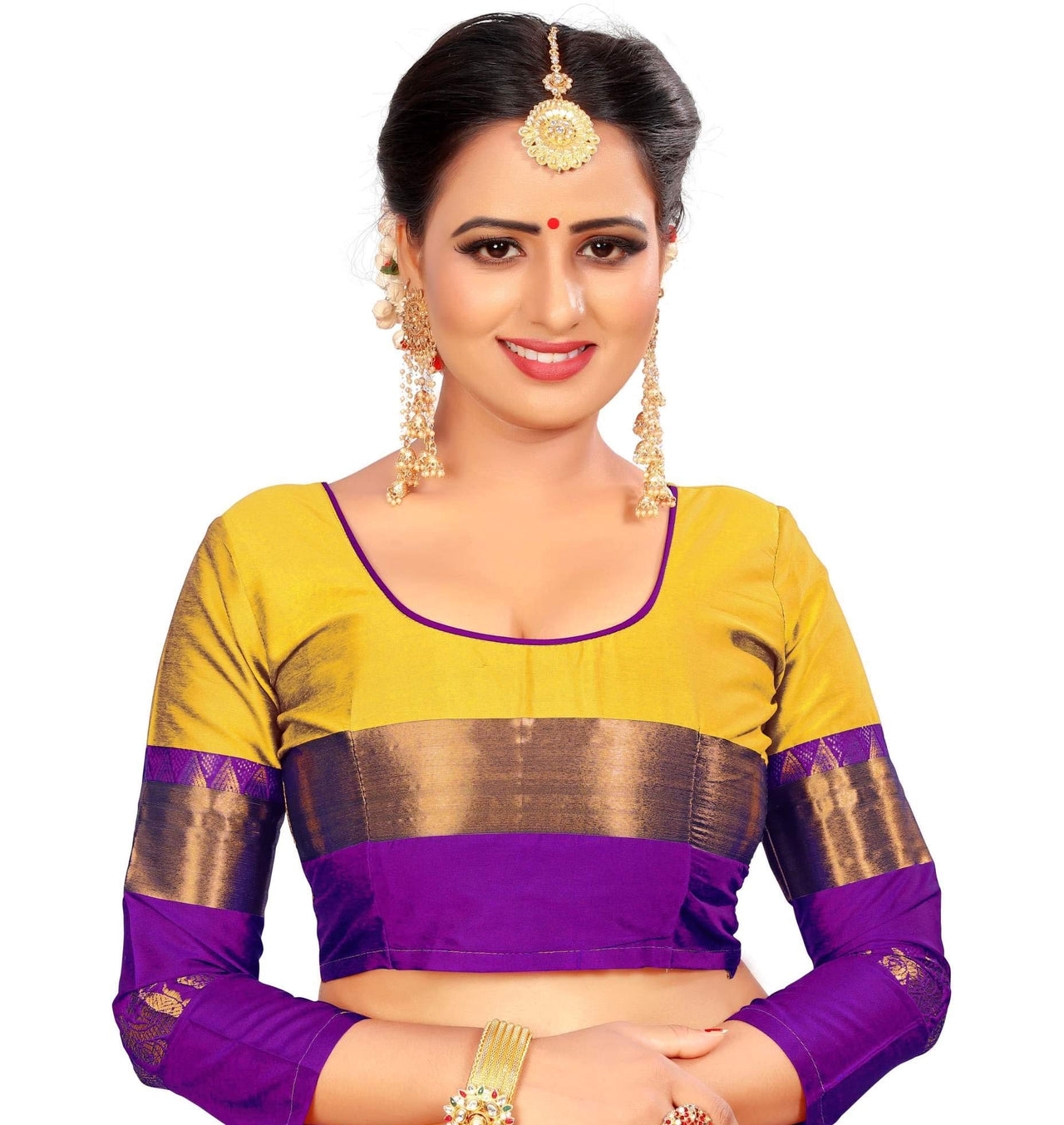 PAREVDEE Women's  Dobby Cotton Saree With Blouse Piece