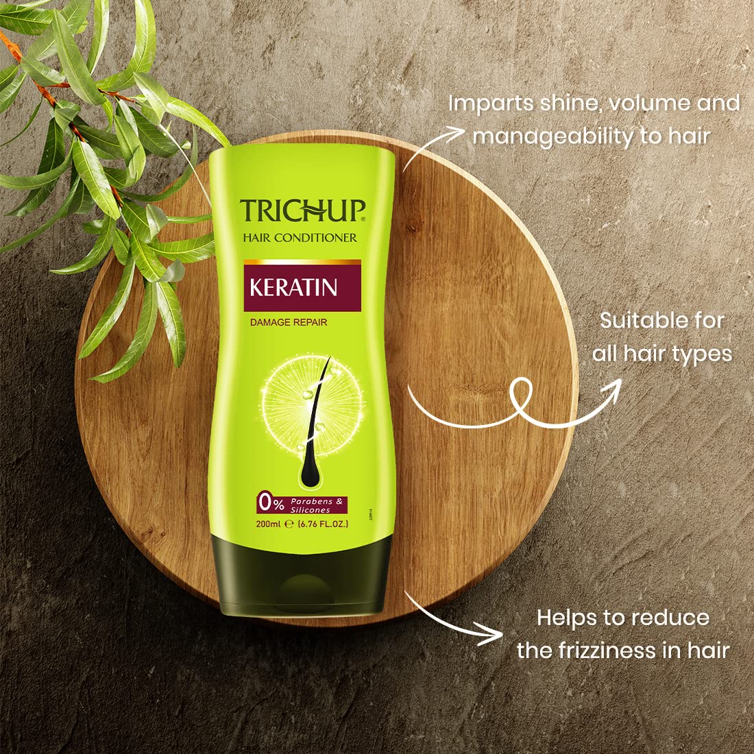 Trichup Keratin Lemon Hair Conditioner For All Types Of Hair Damage Repair No Parabens & Silicones,200 Millilitre