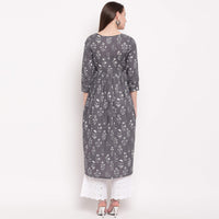 Vbuyz Women's  Floral Print Anarkali Cotton Kurti(VF-KU-591-592)