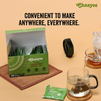 Chaayos Green Tea Bags - Tulsi Cardamom (25 Pyramid Tea Bags) | Tulsi and Cardamom Flavoured Green Tea | Green Tea | Herbal Tea | Tulsi Green Tea | Detox Green Tea