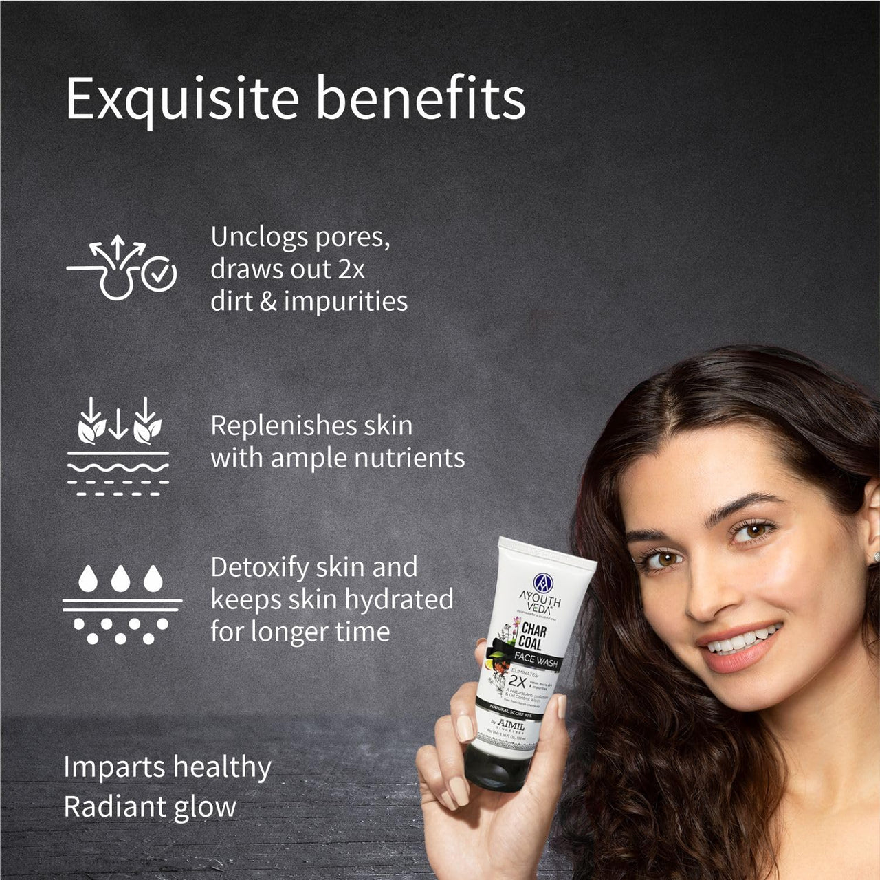 Ayouthveda Activated Charcoal 100 ml Face Wash for Women and Men