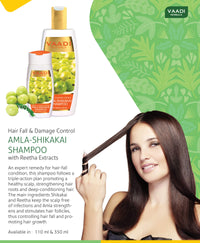 Vaadi Herbals Amla Shikakai Shampoo, Hairfall and Damage Control, 350g And Vaadi Herbals Olive Conditioner with Avocado Extract, 350 ml