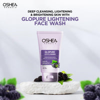 Oshea Herbals Glopure Brigtening Gel Facewash For All Skin Types | Brightens & Deep Cleaning with Mulberry & Liqurice Extracts - 150gm