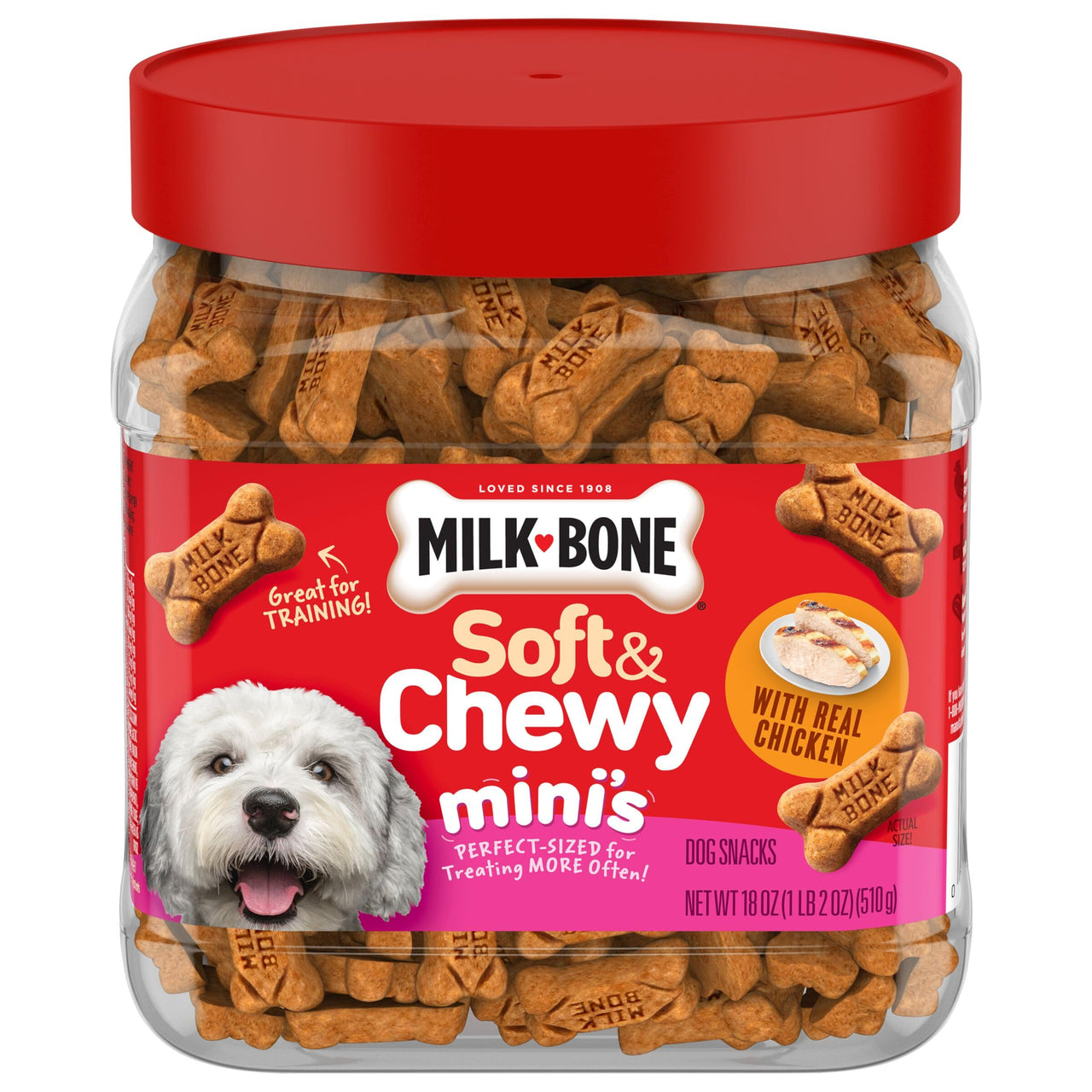 Milk-Bone Soft & Chewy Mini’s Dog Treats, Chicken, 18 Ounce Mini's : Chicken 18 Ounce (Pack of 1)