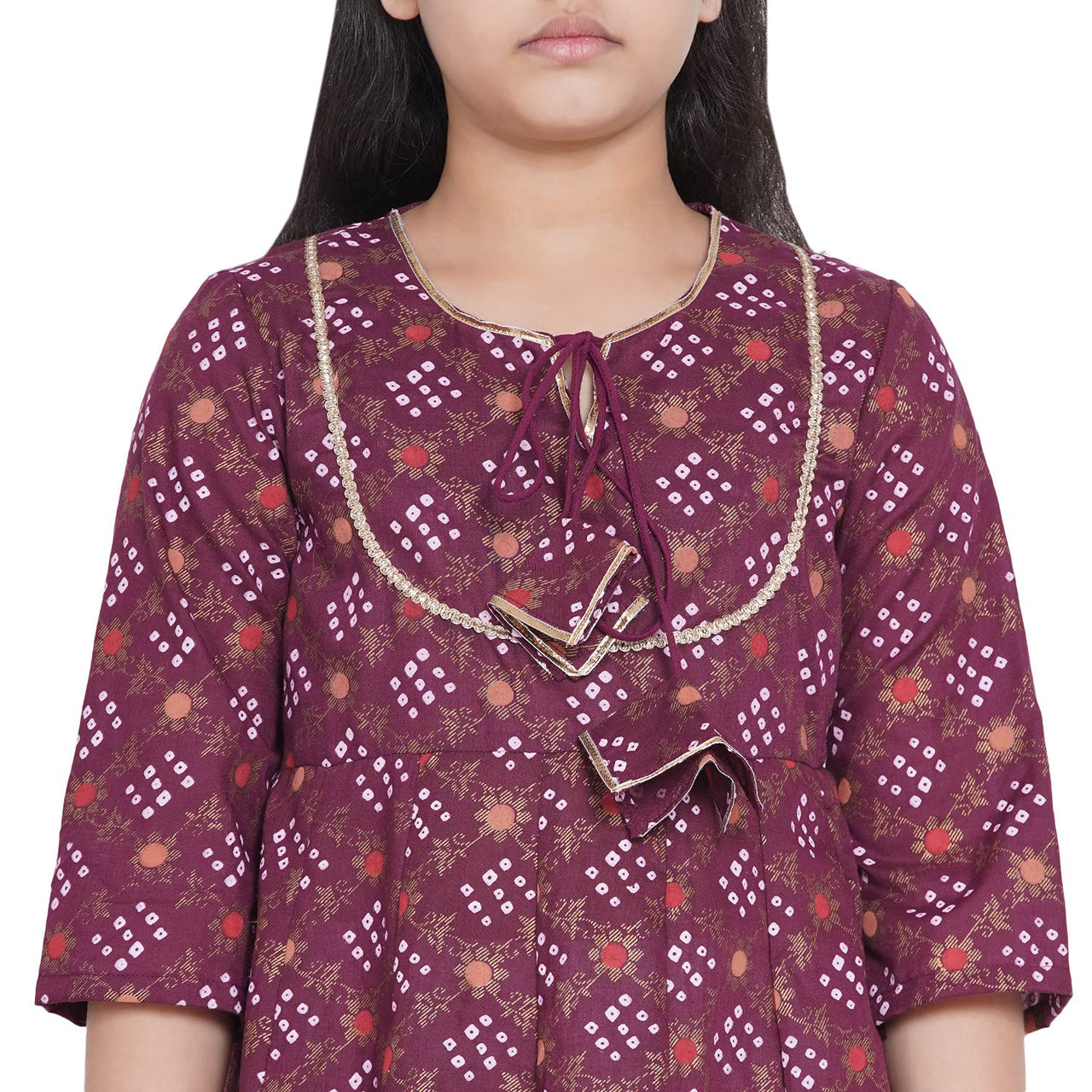 Bitiya By Bhama Girl's  Cotton Blend Kurta & Palazzo