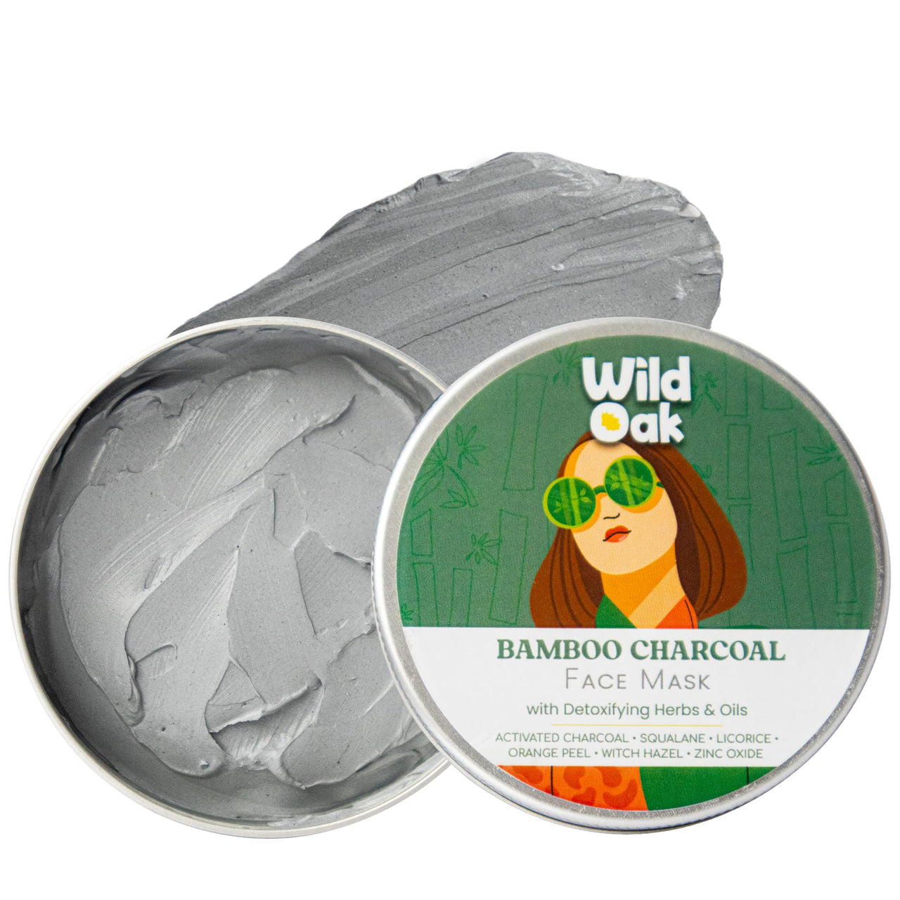 WildOak Activated Charcoal Clay Face Mask | Removes Excess Oil & Detox | De-Tan & Anti-Acne | Fights Pigmentation, Wrinkles & Blackheads | Skin Brightening Face Pack | 100g