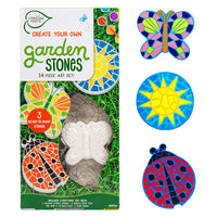 Creative Roots Mosaic Flower Garden Stepping Stone Kit, Includes 7-Inch Ceramic Stone & 6 Vibrant Paints, DIY Stepping Stone Kit for Kids Ages 6+