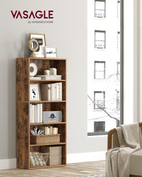 VASAGLE Bookshelf, 23.6 Inches Wide, 4-Tier Open Bookcase with Adjustable Storage Shelves, Floor Standing Unit, Cloud White ULBC164T14 1 Pack 4 Tiers (23.6