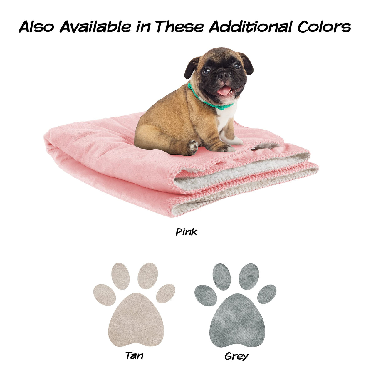 PETMAKER Waterproof Dog Blanket - 30x40-Inch Reversible Sherpa Dog Blanket for Couch, Bed, or Car - Protects from Spills, Stains, or Pet Fur (Pink) Medium Pink