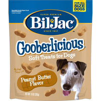 Bil-Jac Gooberlicious Soft Treats for Dogs - Puppy Training Treat Rewards, 10oz Resealable Double Zipper Pouch, Peanut Butter Flavor Chicken Liver Dog Treats (2-Pack) 10 Ounce (Pack of 2) 2-Pack