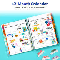 Avery + Amy Tangerine Designer Collection Academic Planner, July 2023-June 2024, School Planner with Stickers, 8.25