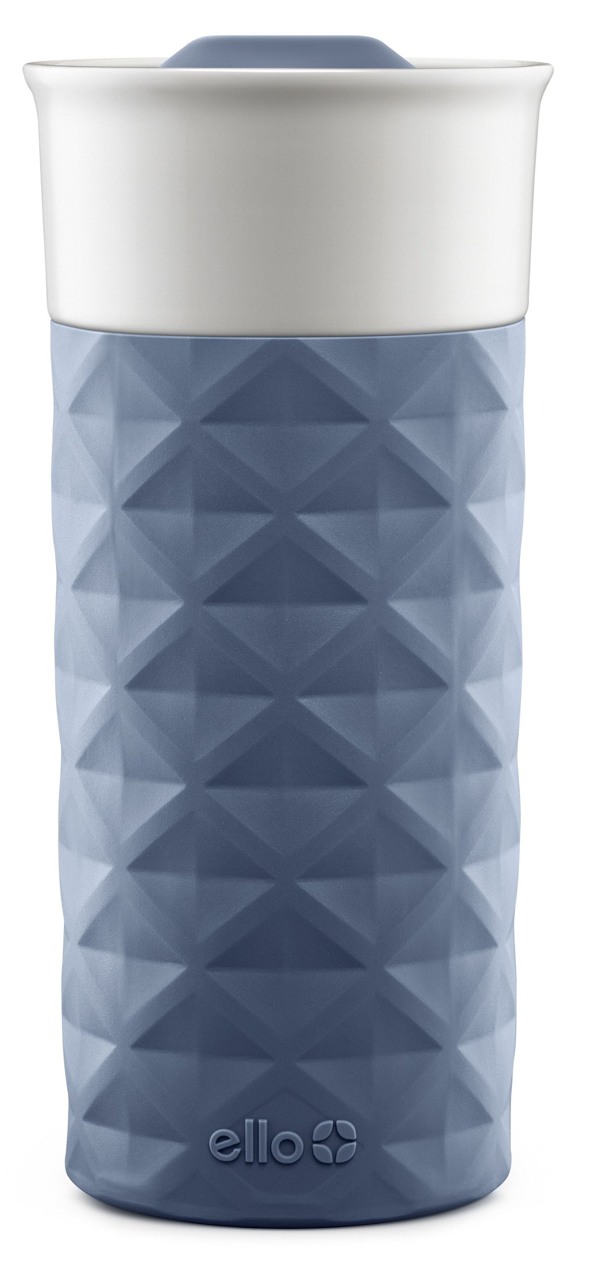 Ello Ogden Ceramic Travel Mug with Friction-Fit Lid Evening Blue Diamonds