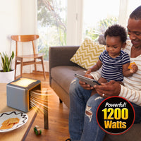 Ontel Handy Heater Turbo 800 Wall Outlet Small Space Heater with Adjustable Thermostat, Programmable 12-Hour Timer, Auto Shut Off - Quiet & Space-Saving Ceramic Mini Heater