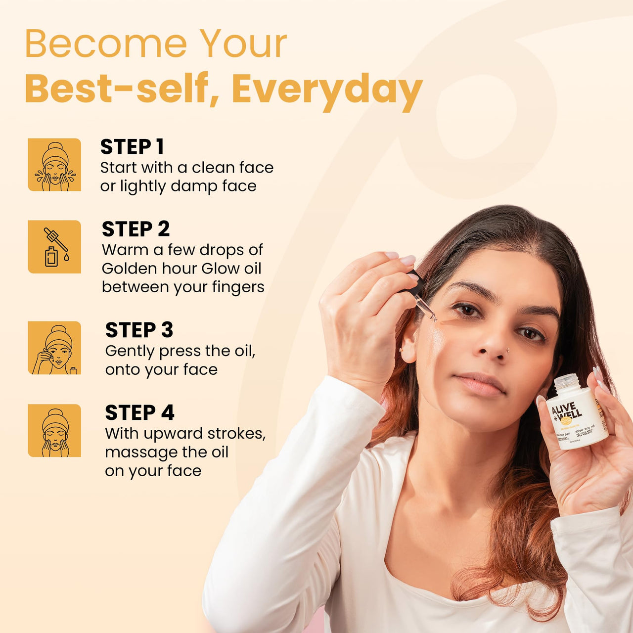 Alive & Well 24K Golden Hour Glow Facial Oil, with 24K Gold Flakes, Crafted By Dermatologists for Glowing Skin and Radiance, Boosts Collagen, Reduces Wrinkles and Fine Lines, for Men & Women - 30ml