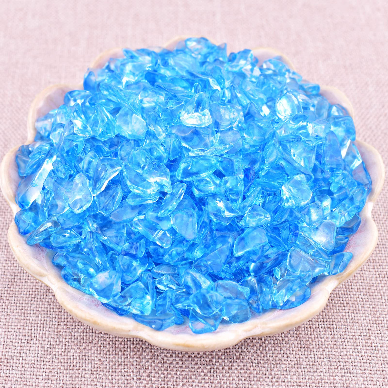 SigMntun Ocean Blue Crystal Chips Bulk, Dyed - 10 oz (283g) Tumbled Stones for Crafts Decorative Rocks Planters Succulent Rocks, Healing Crystals for Reiki Chakra Meditation Energy Balancing Therapy, 10 Oz - Ocean-d