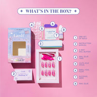 Gush Beauty Press On Nails | Reusable Nail Extensions | Artificial Fake Nails Set | For women (Peony Pinks - Short Round)