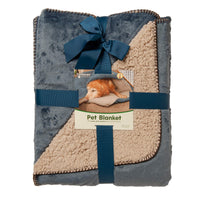 Furhaven Waterproof & Self-Warming Throw Blanket for Dogs & Indoor Cats, Washable & Reflects Body Heat - Terry & Sherpa Dog Blanket - Cozy Denim, Large
