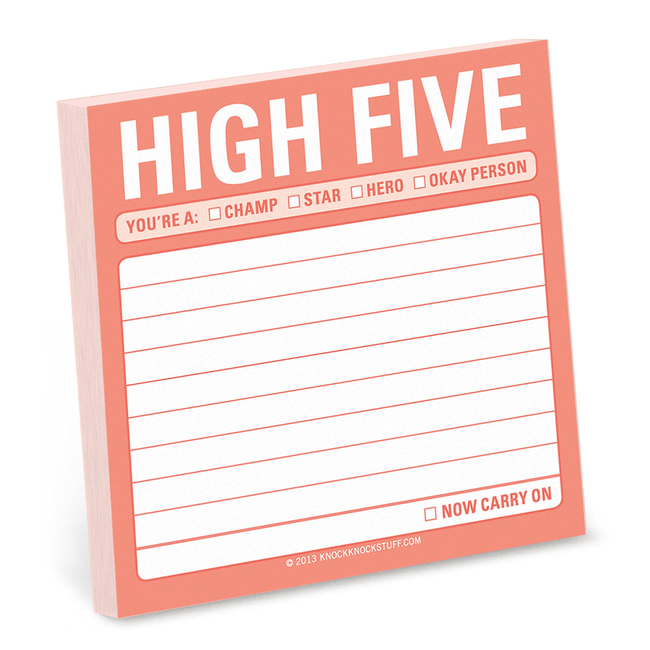 8-Pack Knock Knock High Five Sticky Notes, Memo Sticky Notes, 3 x 3-inches, 100 Sheets Each