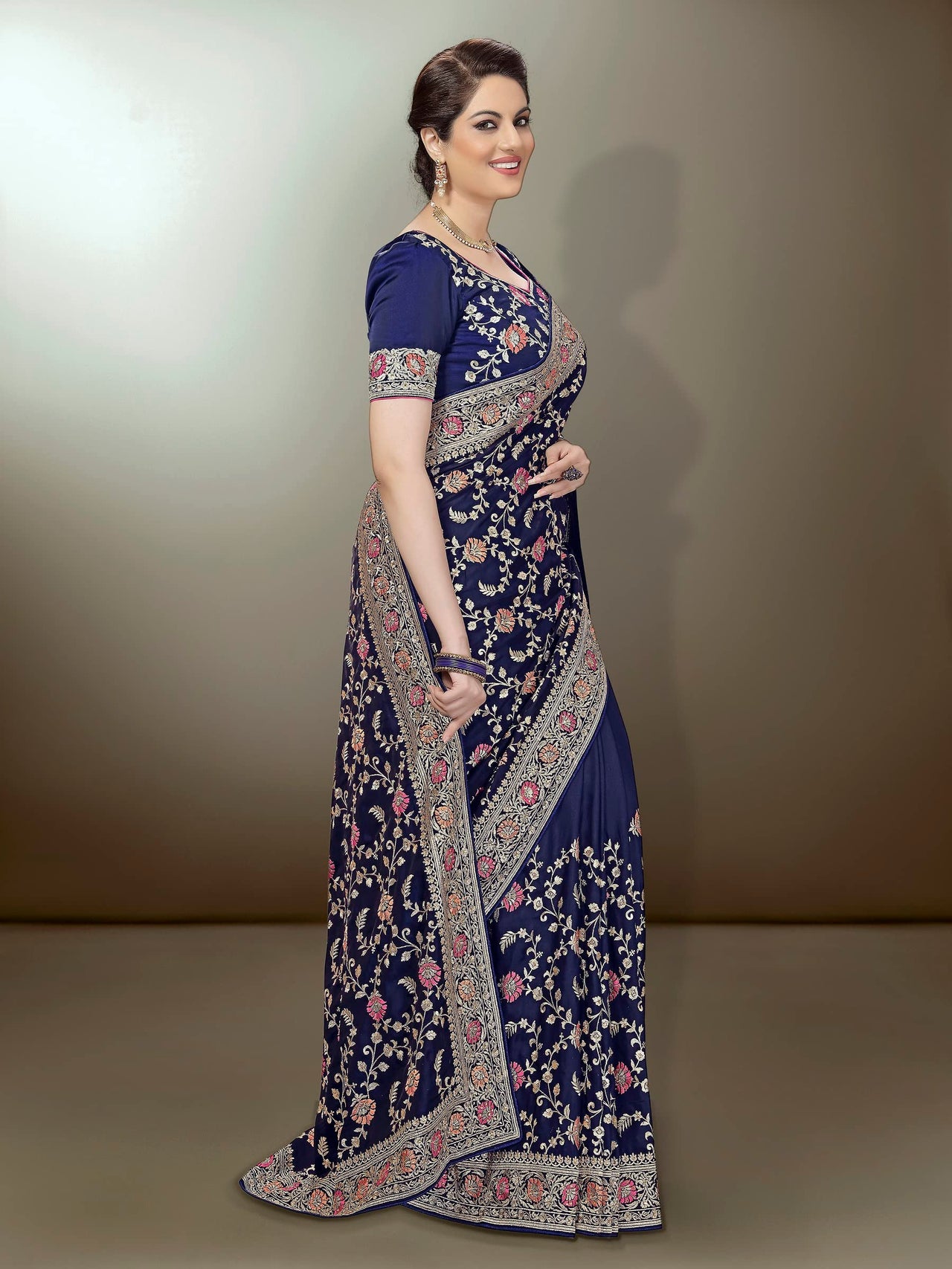 PANASH TRENDS Women's  Banarasi Barfi Silk Saree With Blouse Piece